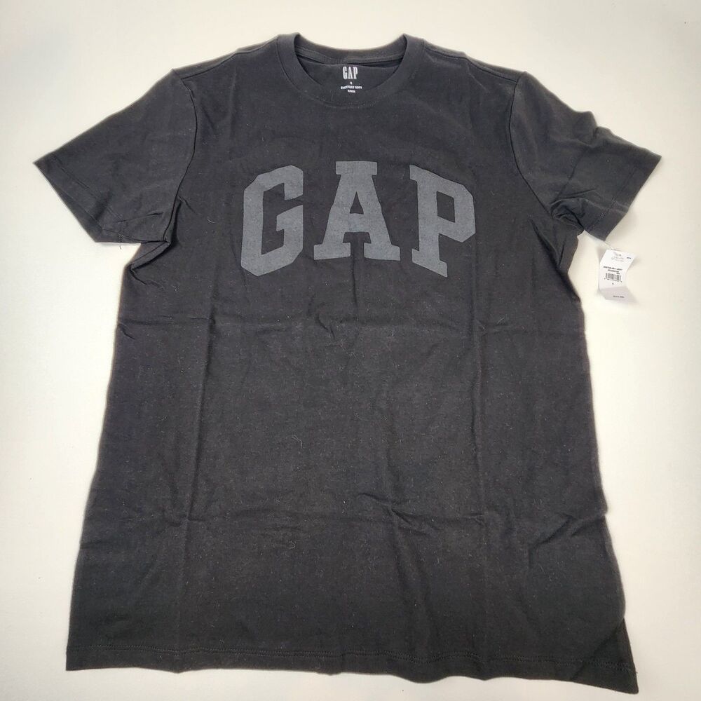 GAP Logo T Shirt Black Mens Small NWT Everyday Soft Crew Graphic Tee